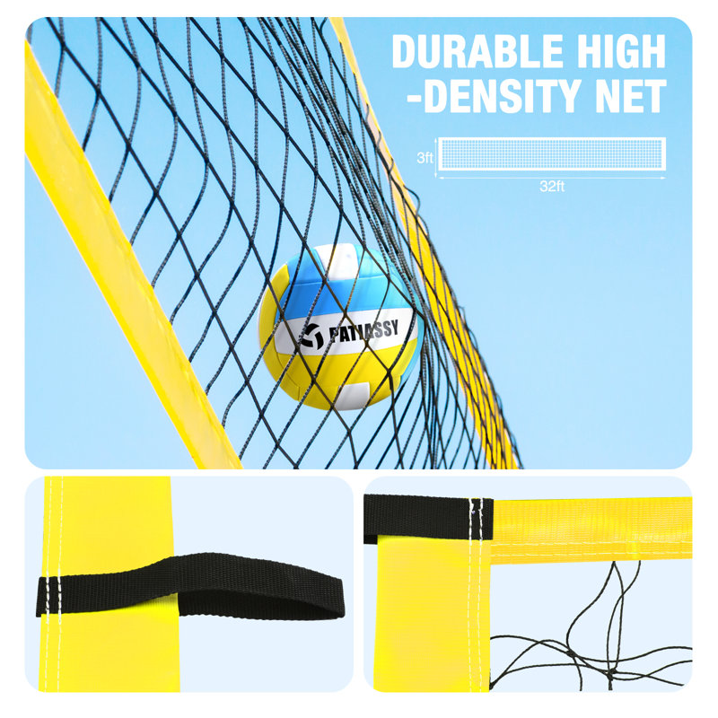 OXYGIE Patiassy Outdoor Portable Volleyball Net Set System for Backyard